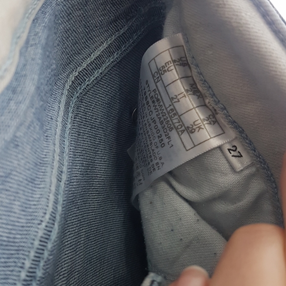 Medium wash jean with light distressing. - Picture 3 of 5